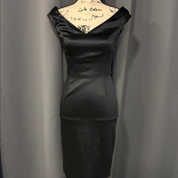White House Black Market Dresses & Skirts - White House Black Market Black Satin Midi Dress